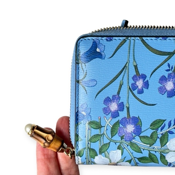 Gucci Nymphae Limited Edition Azure Shanghai Blue Zip Around Wallet NEW - Picture 8 of 8
